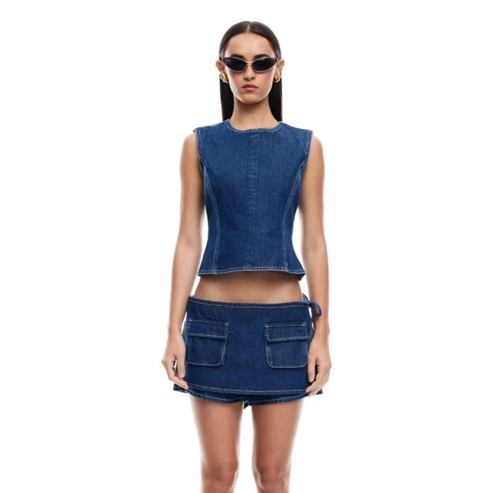 Lioness COUNTRYSIDE TOP | BLUE DENIM C27 - Picture 1 of 6